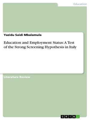 cover image of Education and Employment Status